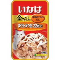 Ciao Golden Pouch Tuna In Jelly Topping Chicken Fillet Cat Food 60g