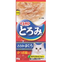 Ciao Chu ru Toromi Line Pouch Chicken Fillet, Tuna & Bonito 35g x 4pcs (2 Packs)