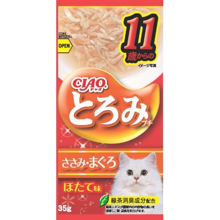 Ciao Chu ru Toromi Line Pouch Chicken Fillet & Tuna 35g x 4pcs (3 Packs)