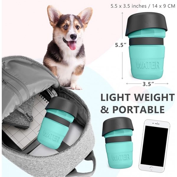 Plouffe Dog Collapsible  2 in 1 Bottle & Bowl 520ml (Green)