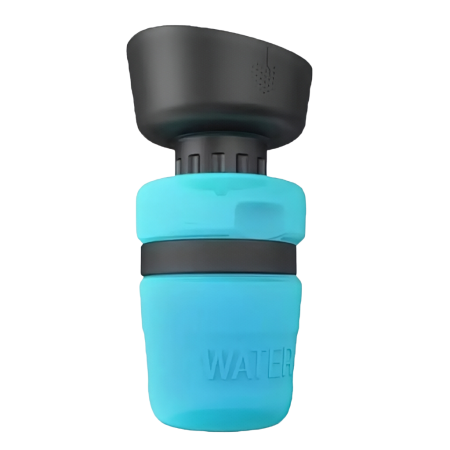 Plouffe Dog Collapsible  2 in 1 Bottle & Bowl 520ml (Blue)
