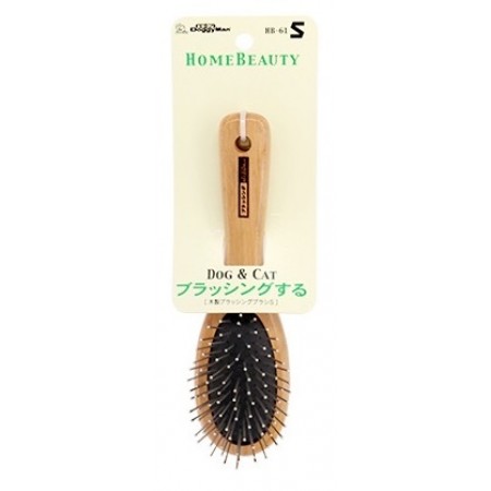 DoggyMan Pet Brush Home Beauty Wooden Tip (Small)