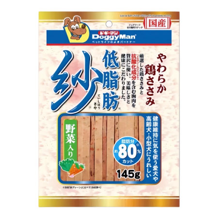 Doggyman Treat Soft Low-Fat Chicken Sticks with Vegetable 145g