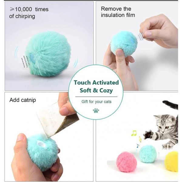 Dooee Cat Toy Soft Ball With Sound Blue