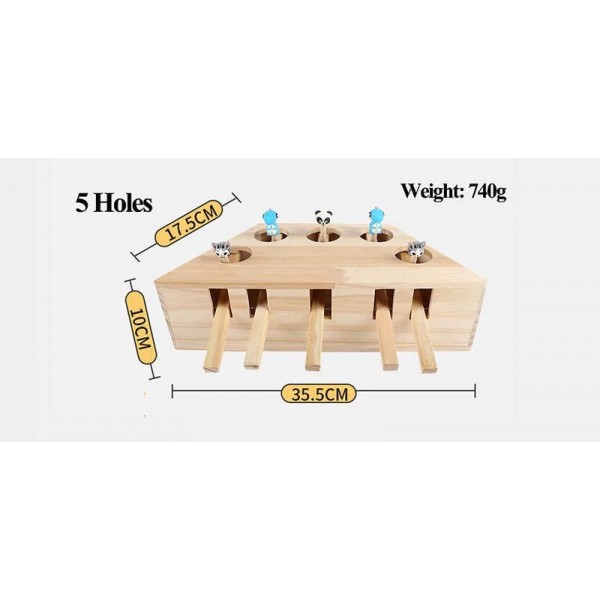 Dooee Cat Toy Interactive 5 Holes Whack-A-Mole Puzzle