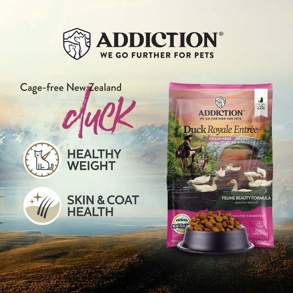 Addiction Cat Food Grain Free Duck Royale for Skin & Coat 10lbs