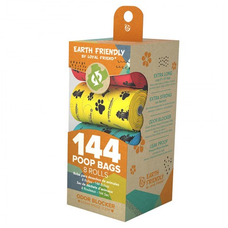 FuzzYard Orange Scented Poop Bag with Handle Box (60 Sheets x 4 Rolls)