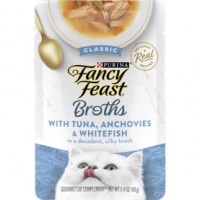 Fancy Feast Broths Classic Tuna, Anchovies & Whitefish 40g Pack (16 Pouches)