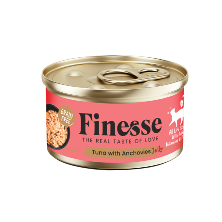 Finesse Grain-Free Tuna with Anchovies in Jelly 85g Carton (24 Cans)