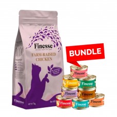 Finesse Bundle: Farm-Raised Chicken Dry Food 7kg With 1 Carton Canned Food