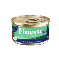Finesse Plus Grain-Free Chicken and Tuna with Apple (Healthy Weight) 85g Carton (24 Cans)