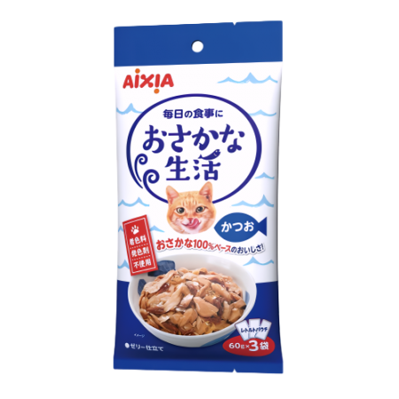 Aixia Cat Fish Life Pouch Skipjack Tuna 60g (6 pouches)