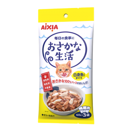 Aixia Cat Fish Life Pouch Tuna w/Whitefish 60g