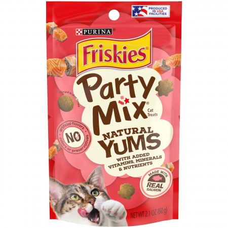 Friskies Party Mix Natural Yums Salmon Cat Treat 60g (3 Packs)