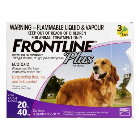 Frontline Plus Tick & Flea for Large Dogs  (20kg - 40kg ) 3 pack
