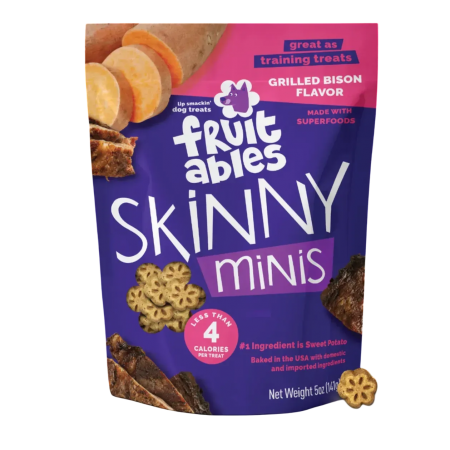 Fruitables Skinny Minis Grilled Bison Dog Treat 5oz (2 Packs)