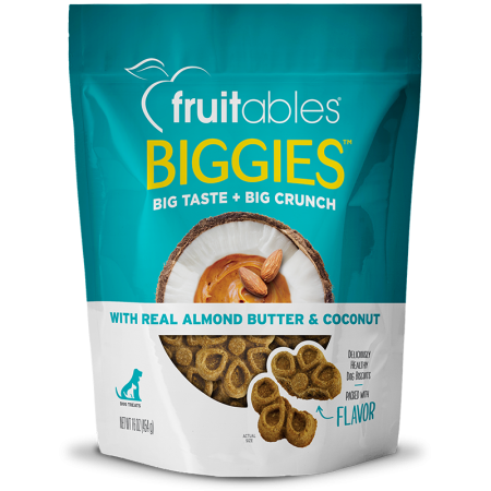 Fruitables Biggies Almond Butter & Coconut Dog Treats 16oz (2 Packs)