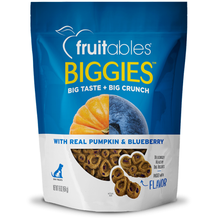 Fruitables Biggies Pumpkin & Blueberry Dog Treats 16oz (2 Packs)