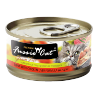 Fussie Cat Black Label Tuna and Chicken Liver 80g Carton (24 Cans)