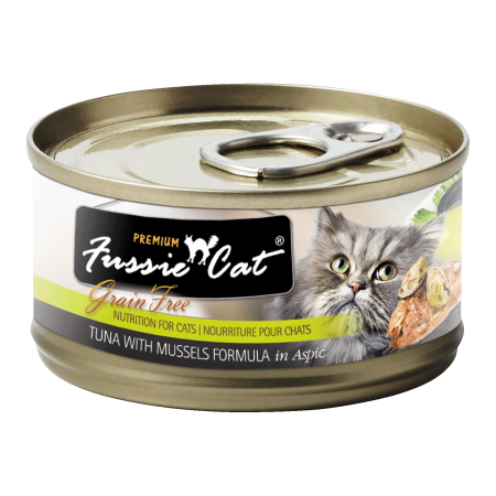 Fussie Cat Black Label Tuna and Mussle 80g Carton (24 Cans)