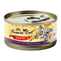 Fussie Cat Gold Label Chicken and Duck 80g Carton (24 Cans)