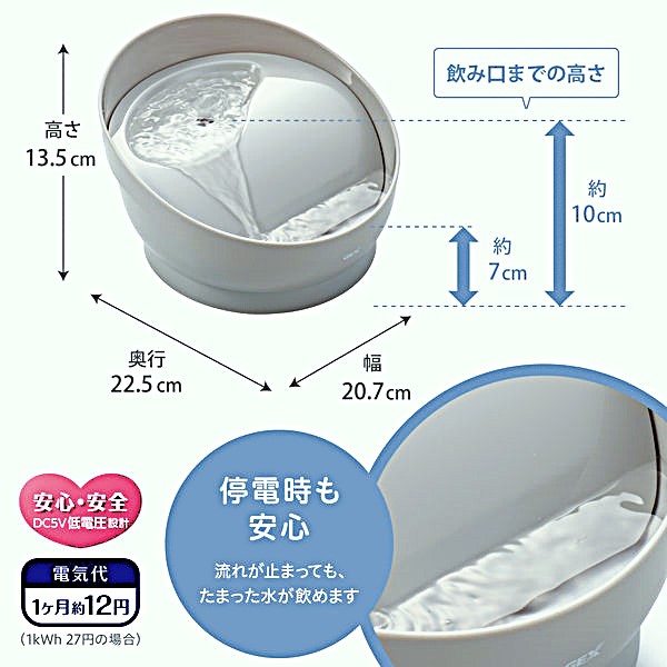 Gex Dog Water Fountain Pure Crystal Muty Moon Gray 0.95L