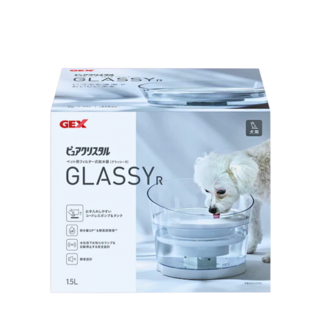 Gex Dog Water Fountain Pure Crystal Glassy 1.5L