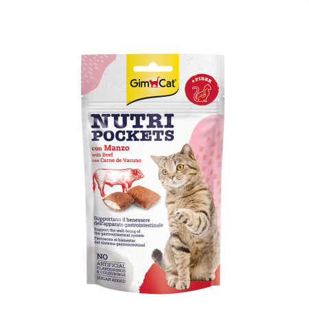 GimCat Snack Nutri Pockets With Beef 60g