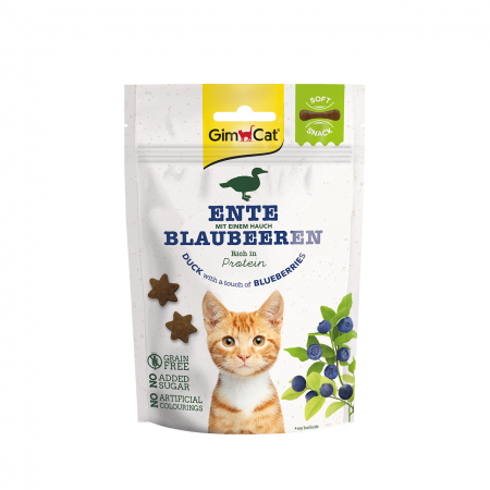 GimCat Treats Soft Snack Duck with a touch of Blueberries 60g