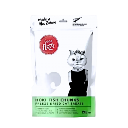 Good Noze Cat Treat Freeze-Dried Hoki Fish Chunks 65g