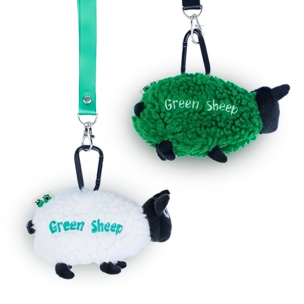 Green Sheep Dog Poop Bags Dispenser (15 pcs) White