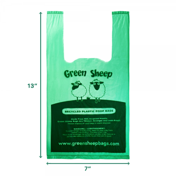 Green Sheep Dog Poop Bags with Handles (120 pcs)