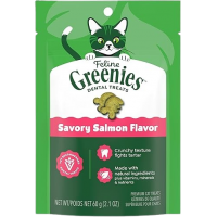 Feline Greenies Dental Treats Savory Salmon 60g (2 Packs)