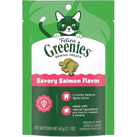 Feline Greenies Dental Treats Savory Salmon 60g (2 Packets)