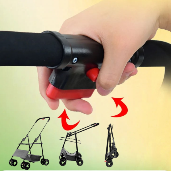Rubeku Pet Stroller Detachable & Easy Folding Grey