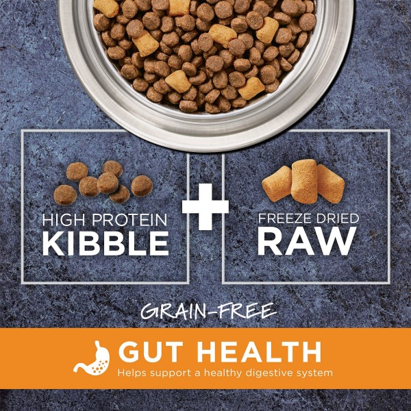 Instinct Raw Boost Kibble + Raw Freeze Dried Gut Health Grain-Free Recipe with Real Chicken Dog Dry Food 18lb