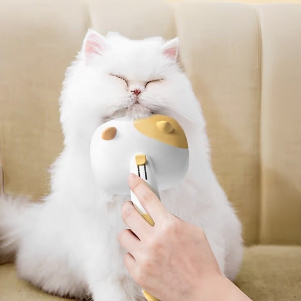 Rubeku Pet Grooming Brush Self Cleaning Massaging Comb Grey