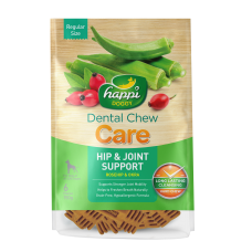 Happi Doggy Dental Chew Care Hip & Joint Support Rosehip & Okra Dogs Treats (4 Inch) 150g