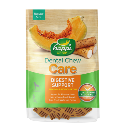 Happi Doggy Dental Chew Care Digestive Support Dogs Treats (4 Inch) 150g