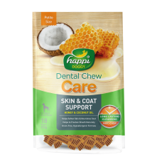 Happi Doggy Dental Chew Care Skin & Coat Support Honey & Coconut Oil Dogs Treats (2.5 Inch) 150g