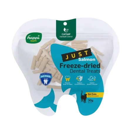 Happi Skippi Cat Treats Just Freeze Dried Salmon & Catnip 30g