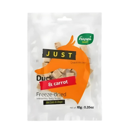 Happi Skippi Pet Treat Just Freeze Dried Duck & Carrot 10g x5