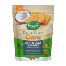 Happi Skippi Dog Dental Chew Care Skin & Coat Support 2.5" 150g x2