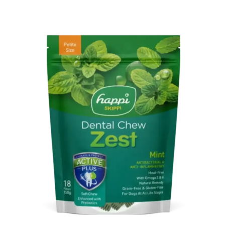 Happi Skippi Dog Dental Chew Zest Mint 2.5" 150g x2