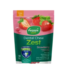 Happi Skippi Dog Dental Chew Zest Strawberry 2.5" 150g