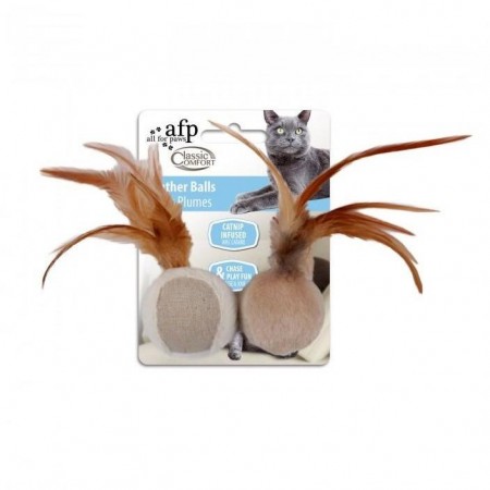 AFP Classic Comfort Feather Balls 2pcs Cat Toy
