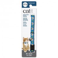 Catit Adjustable Nylon Collar with Rivets Blue with Pink Bows For Cats