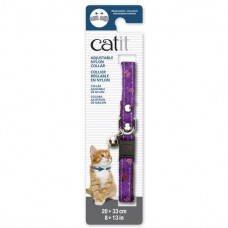 Catit Adjustable Nylon Collar with Rivets Blue with Purple with Ladybugs For Cats