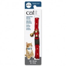 Catit Adjustable Nylon Collar with Rivets Red Nautical For Cats