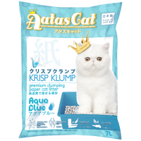 Aatas Cat Krisp Klump Premium Clumping Paper Cat Litter Aqua Blue 7L (4 Packs)